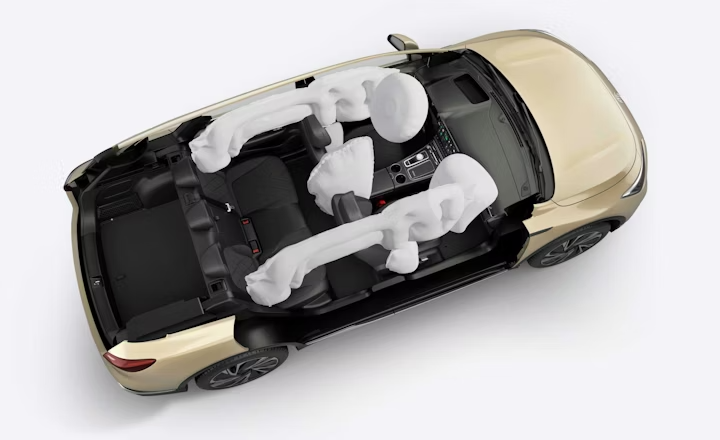 MGS6 EV 7 Airbags inklusive zentralem Airbag zwischen den Vordersitzen